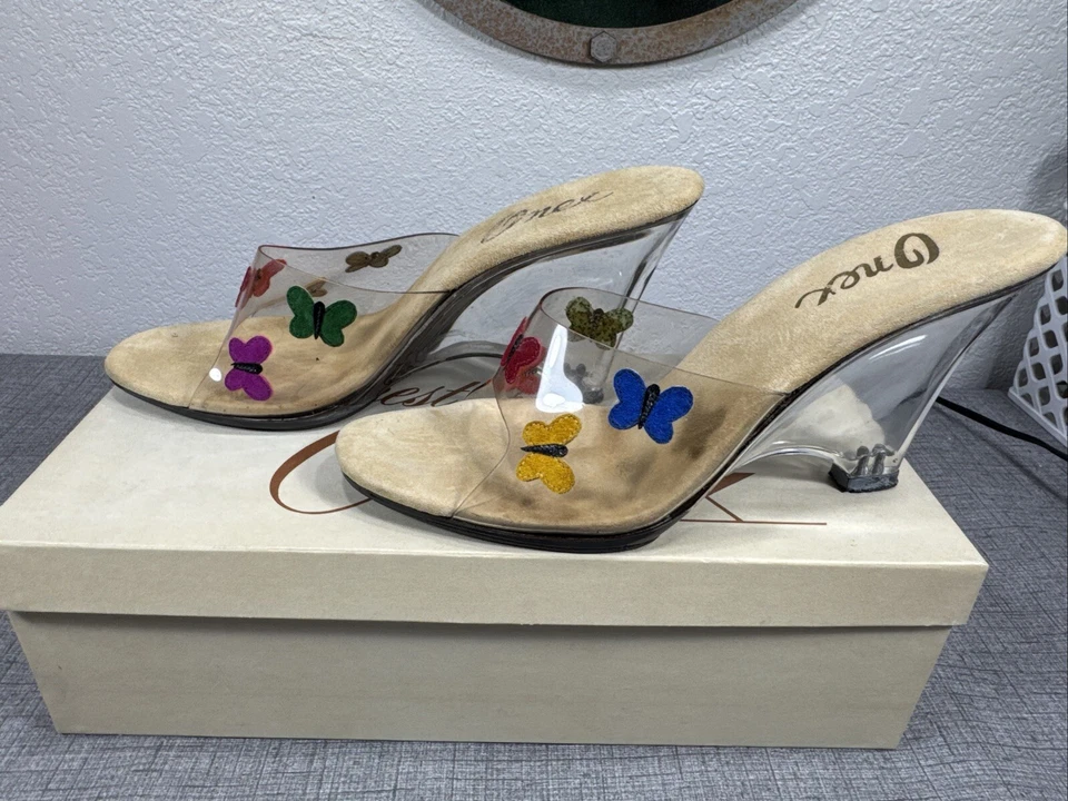 复古 Onex 多麂皮绒高跟鞋 7 码蜂蜜 — 第 4/4 张图片