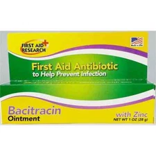 First Aid Research Bacitracin Antibiotic Ointment w Zinc 1 oz