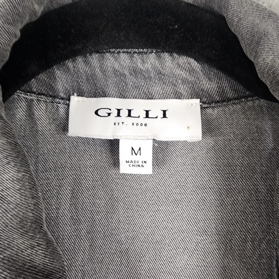 Gilli Romper 女式中号灰色领纽扣短袖学院风休闲 — 第 3/4 张图片
