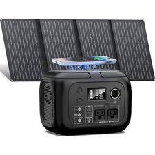 Portable Solar Power Station 300W 260Wh with 40W Panel for Camping and Home