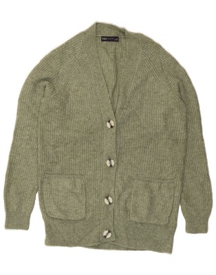 Marks & Spencer Damen Oversize Cardigan Pullover UK 6 XS Grün Acryl BN05