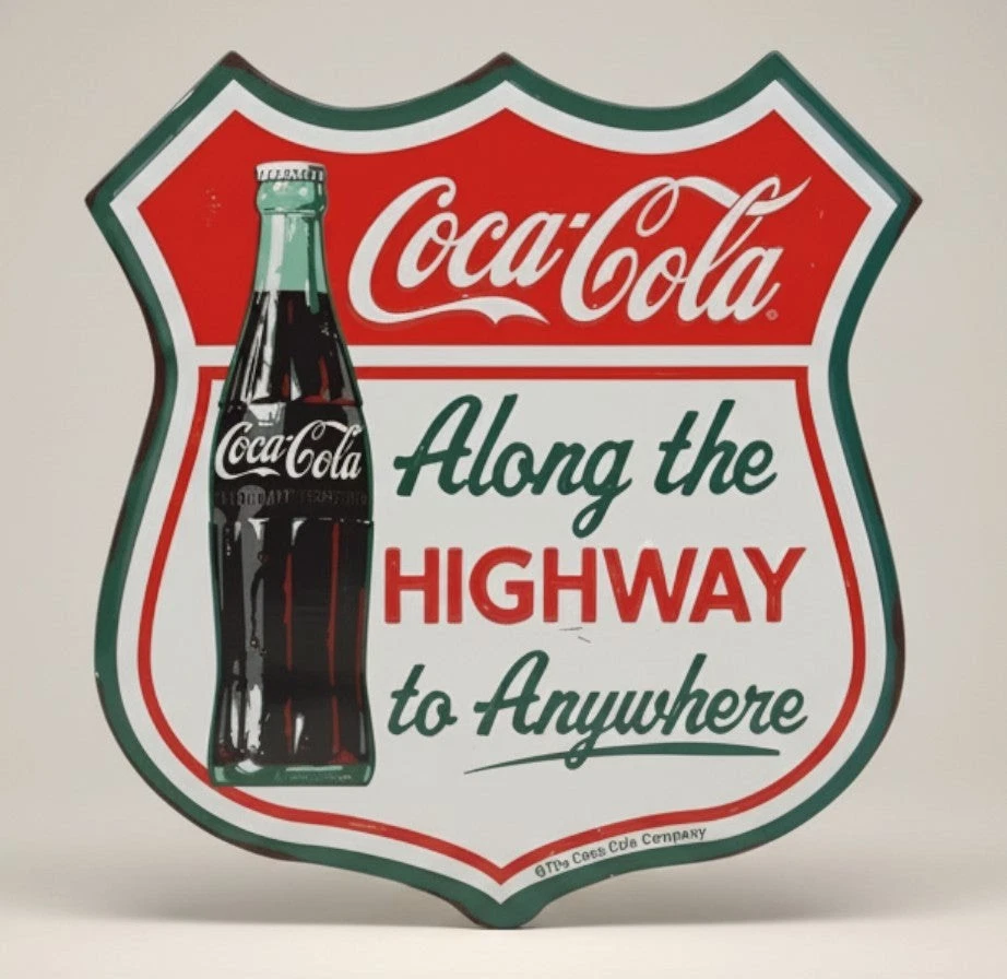Coca-Cola Highway Sign Metal Magnet - Photo 1/1