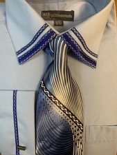 Dress Shirt Matching Tie, Hankie French Cuff Set 16.5 / Free Socks