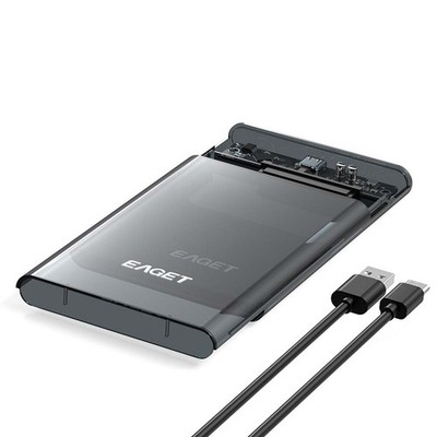 EAGET 2.5'' External Hard Drive Enclosure USB 3.0 6Gbps SATA SSD Case UASP TRIM