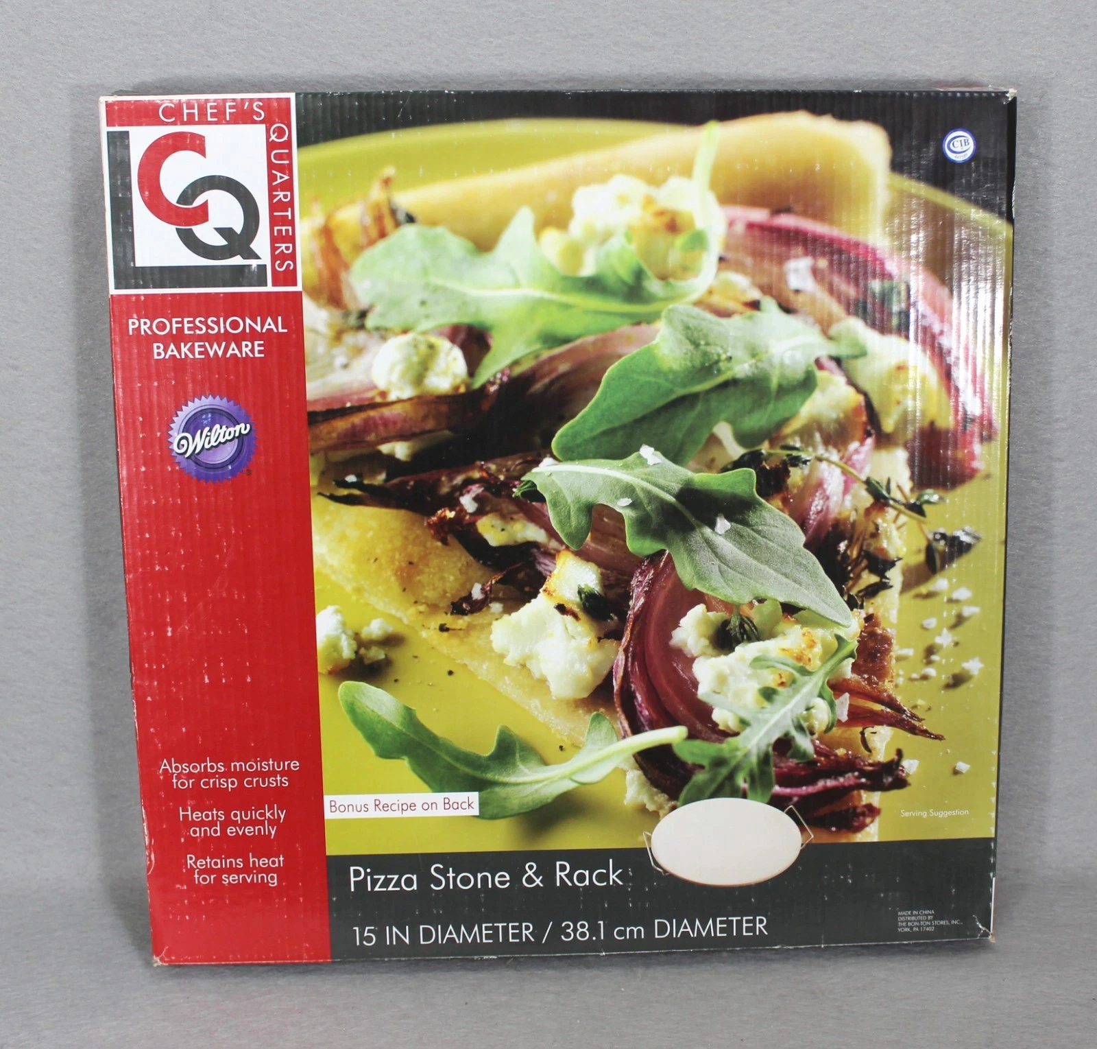 Chef Quarters 15" Pizza Stone & Rack 2105-5738 Ceramic Baking Stone
Opens in a new window or tab