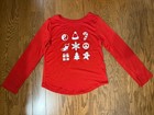Two Girl Size 7 SO Christmas Graphic Print  Round Hem T-Shirts (1) Red (1) Green — photo 2