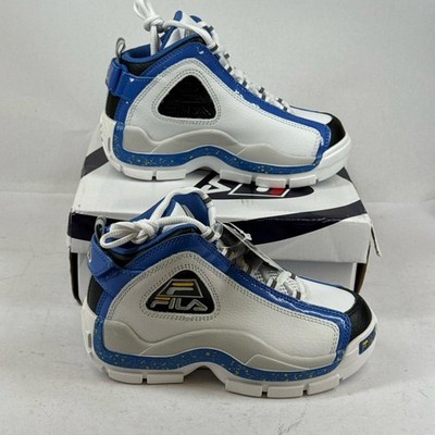 Fila Grant Hill Sneakers Kids Size US White Blue High Top Lace Up 