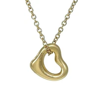 Tiffany & Co. Elsa Peretti Open Heart Pendant Necklace K18YG Yellow Gold 40.5cm
