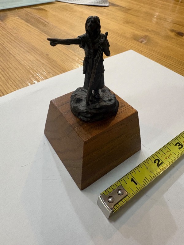 1980 Hallmark Sacajawea Ltd Ed Solid Bronze figurine with Wooden Stand RARE