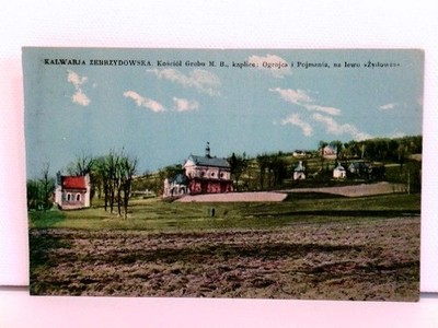 AK Kalwarja Zebrzydowska, Kosciól Grobu M. B.; Ogrojka i Pojmania, na lewo ''Zydo