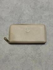 Portafoglio donna Trussardi pelle beige logo zip pochette piccola vintage lusso