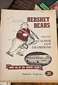 GAME PROGRAM HERSEY BEARS V. BUFFALO 02/27/1960 HOCKEY TEAM
