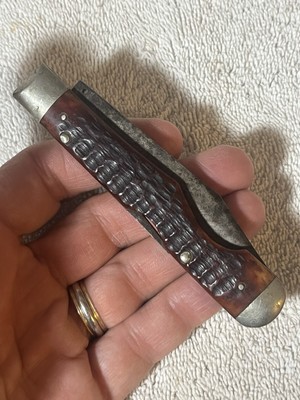 Case XX 6111 1/2 L Brown Bone CHEETAH ? Knife RARE Form Single