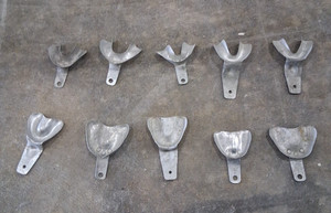 5 Sets Full COE Upper Lower Dental Perforated Metal Alginate Impression Trays