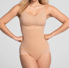 Honeylove SuperPower Brief Shapewear Small Beige High Waist Tummy Control