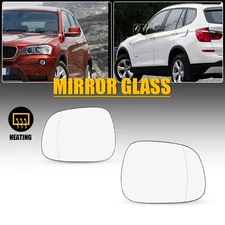 Heated Mirror Glass L&R 51162991660 2Pcs Heated Fits 2011 2012 2013 2014 BMW X3