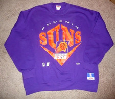 VINTAGE 90s NBA NUTMEG MILLS PHOENIX SUNS XL PURPLE PULLOVER SWEATSHIRT