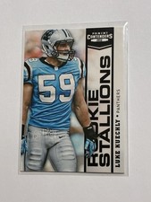 2012 Panini Contenders Luke Kuechly 1/50 Rookie Stallions Black Insert Card #23. rookie card picture
