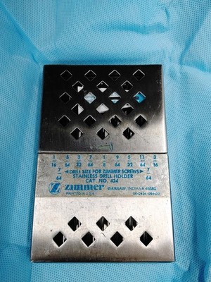 ZIMMER 424 Orthopedic Drill Bits Case with a Set of 16 Drill Bits