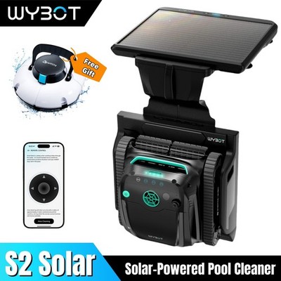 WYBOT S2 Solar Powered Pool Robotic Automatic Pool Vacuum Cleaner Wall Climbing