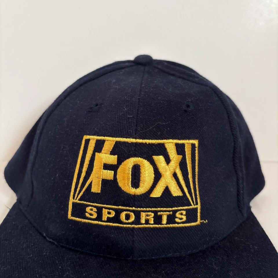 Винтажная бейсболка Fox Sports темно-синяя регулируемая с вышивкой - Изображение 2 из 4