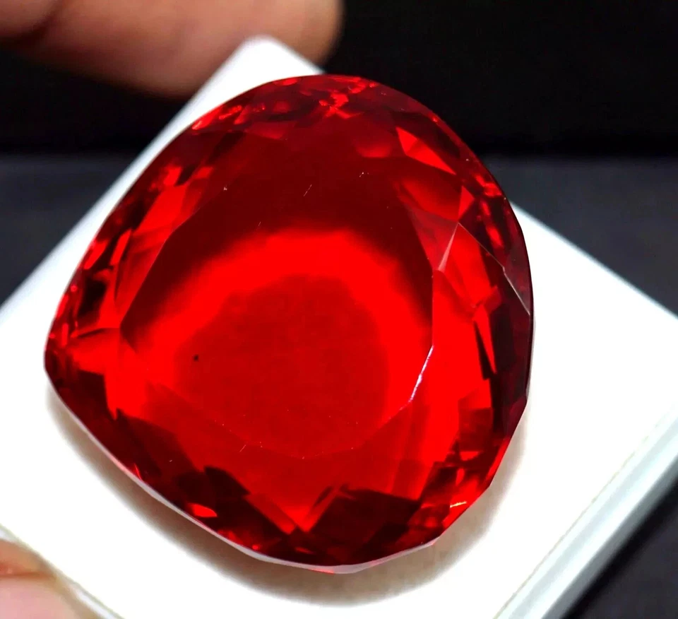 Pedra preciosa solta facetada corte pera topázio vermelho natural 500 quilates + presente grátis - Imagem 3 de 4