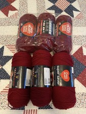 Lot Of 6 Skeins Red Heart Super Saver Yarn - Burgundy New 7 Oz Each Acrylic
