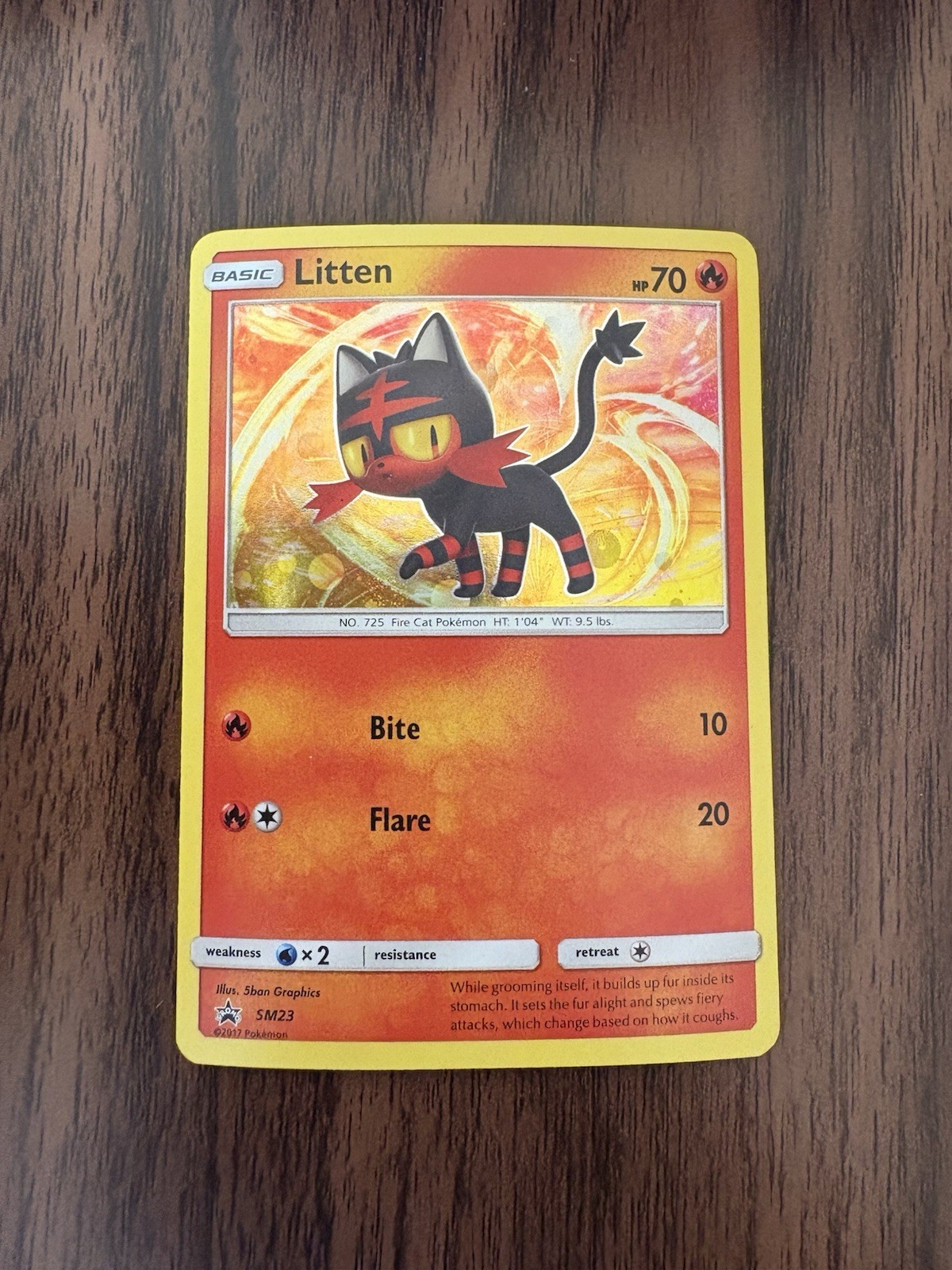 Pokemon Sun & Moon Black Star Promos Litten #SM23 Holo