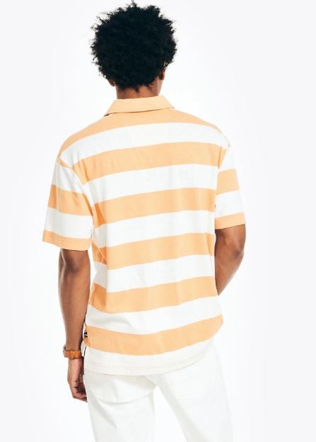 Мужское поло в полоску IZOD Mens Advantage Performance цвет тыквы X-Large 4690₽