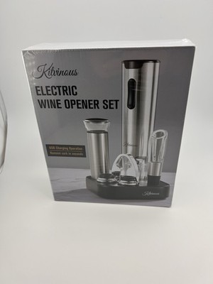 Electric Wine Opener Set with Charging Base, Automatic Wine Bottle Opener