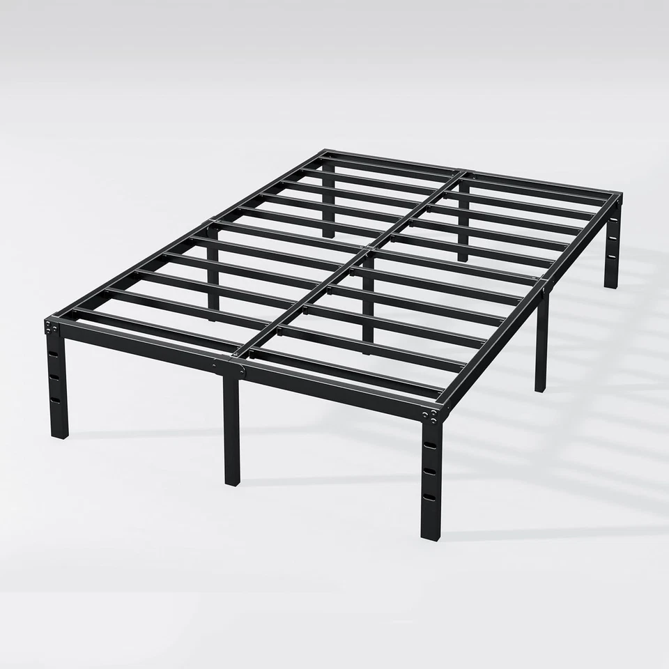 14 Inch Queen Bed Frame, Heavy Duty Metal Platform with Storage, Black - Image 4 of 4