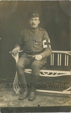 Imperial Russian Red Cross officer with hand band antique WWI photo