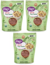  Pack of 3 Great Value Organic Whole Flax Seed, 22 oz Free Shipping