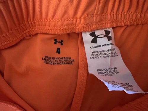 Under Armour Kids Athletic Shorts Orange; Size 4 - Picture 3 of 4