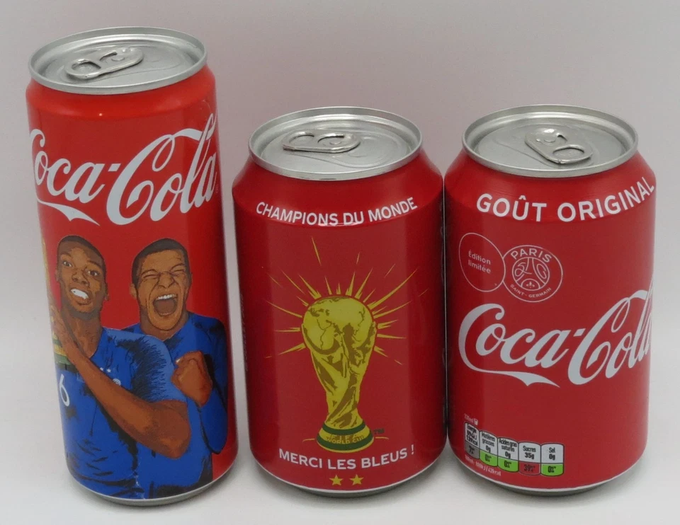 3 different Coca-Cola soccer related 330ml cans, France, FIFA, PSG 50 ans - image 2 of 4