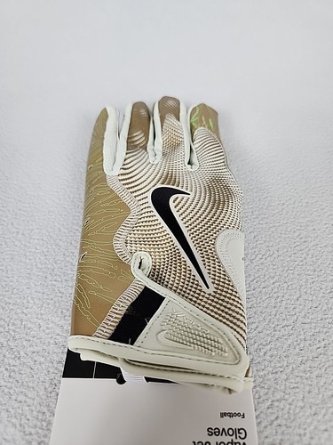 Nike Vapor Jet 8.0 Magnigrip Football Gloves Men's Size Medium Gold White 90284 - Picture 3 of 9