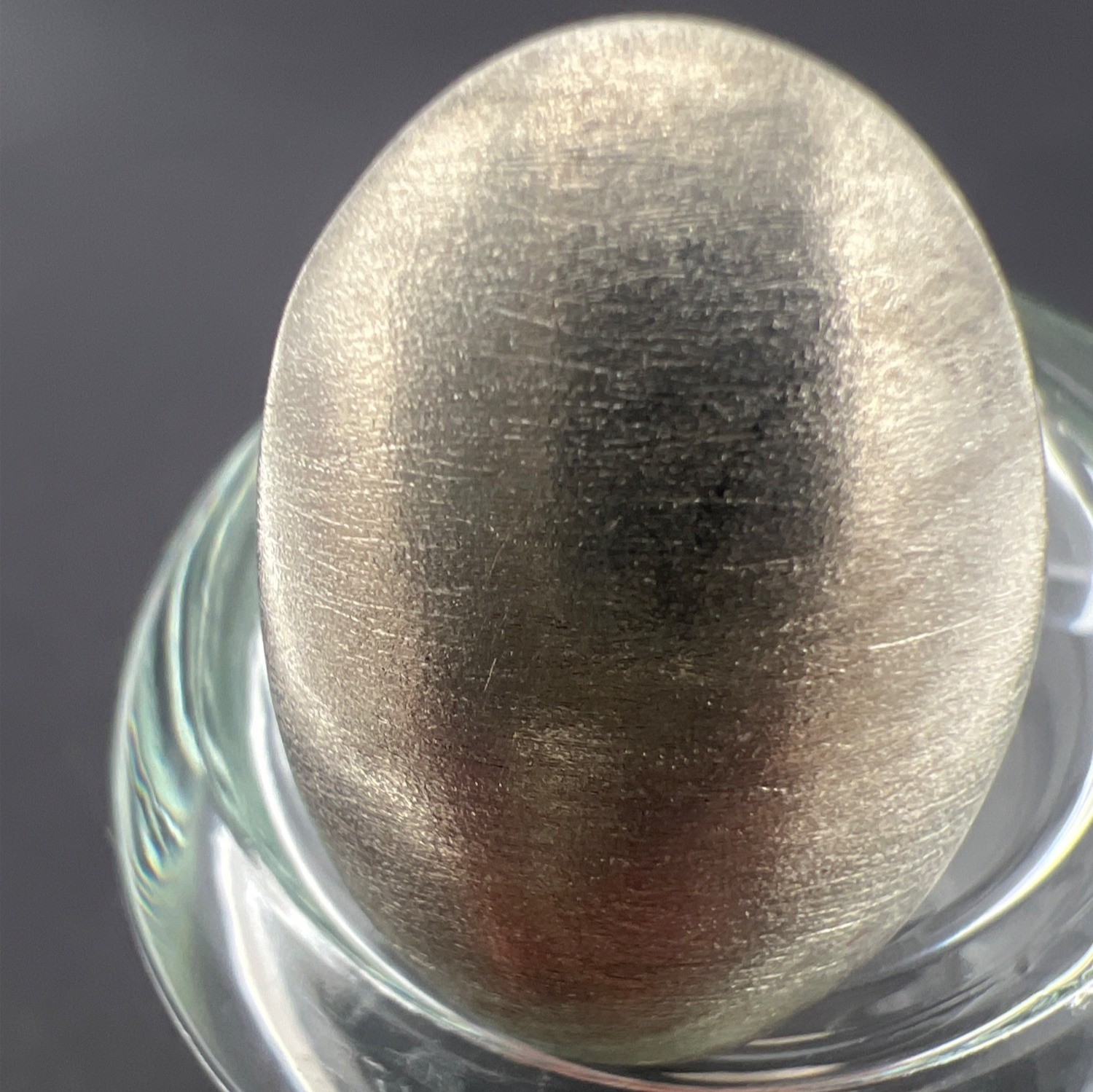 925 Sterling Ring Oval Button Statement Ring Brus… - image 7