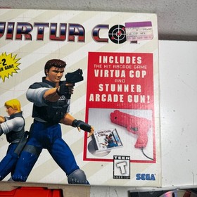 Virtua Cop 1 Or 2 Sega Saturn, 1995 Complete Big Box With Stun Gun Controller