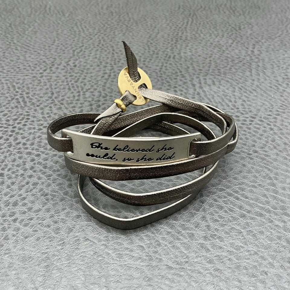 Кожаный браслет Lenny & Eva She Believed She Could вдохновляющий женский - Изображение 3 из 4