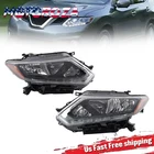 For 2014-2016 Nissan Rogue Halogen Headlight Assembly w/LED DRL Pair Left Right