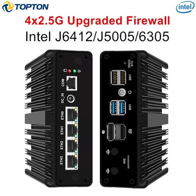 Firewall Intel Celeron J6412 Fanless Mini PC 4x2.5G Solid Mini  pfSense OPNsense