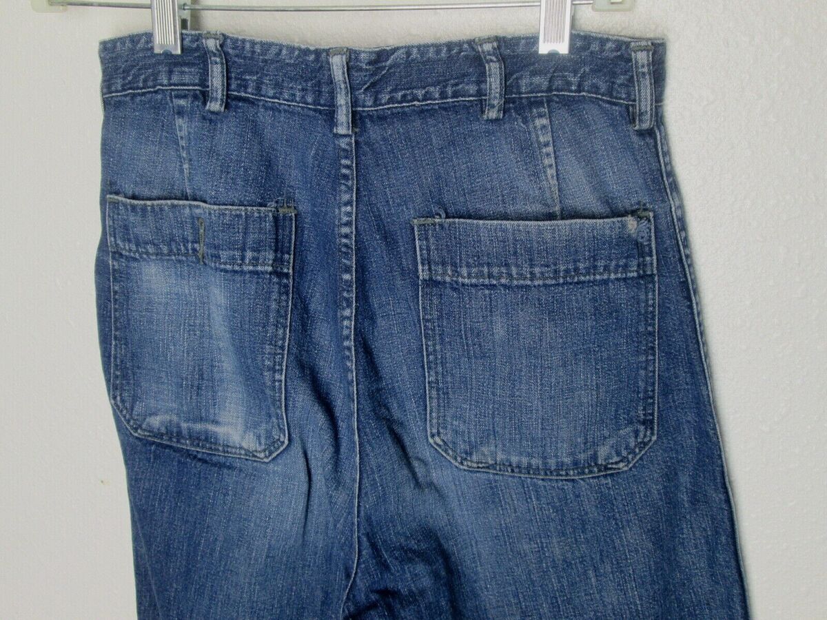 US Navy USN Sailor WWII Blue Denim Dungarees jean Trouser US Navy USN Sailor WWII Blue Denim Dungarees jean Trouser