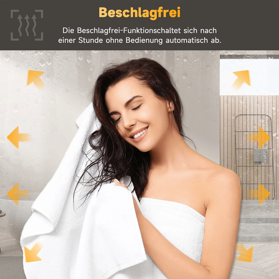 LED Badspiegel Badezimmer Spiegel Wandspiegel mit Beleuchtung Touch 50x70cm - Bild 4 von 4