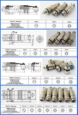 5Sets 8mm 9mm 10mm 12mm XLR Aviation Panel Chassis Metal Quick Fast Connector