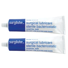 2 Pack SURGILUBE Lubricating Jelly Lube Sterile Tube Screw Top Tube 4.25oz Each
