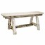 montana log collection wood plank style 45 inch bench in clear lacquer mwpsb4v