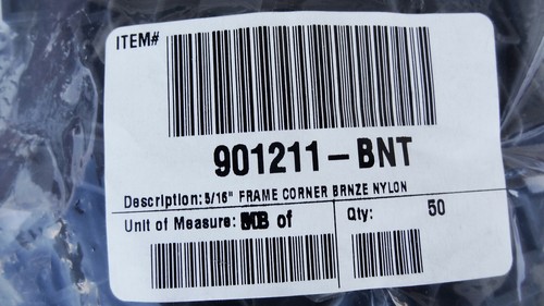Prime-Line 5/16 in. Frame Bronze Plastic Screen Corner Angle Nylon ~ Pack of 50 - Picture 3 of 5