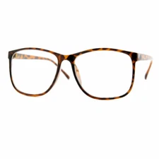 Large Nerdy Thin Frame Clear Lens Plastic Glasses