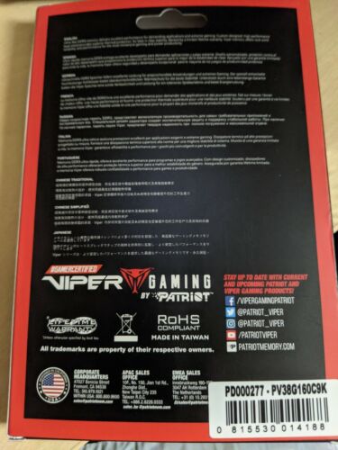 NEW 2x Patriot Viper Extreme 4GB DDR3 RAM UDIMM 1600MHz (8GB Total) PC3-12800 - Picture 2 of 2