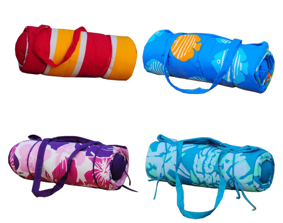 4 x Beach Mat Sets Family Pack Beach Mat Neck Roll Pillow Bulk Sale